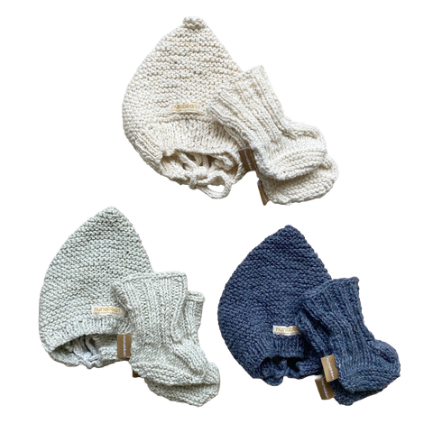 baby bonnet-bootie set (0-3 months)
