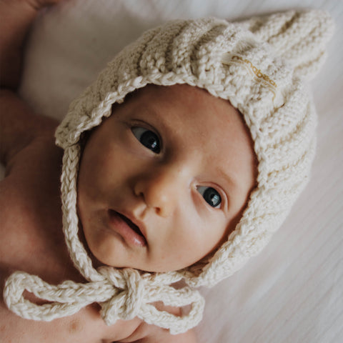 baby bonnet (pixie chevron)